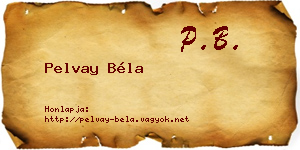 Pelvay Béla névjegykártya
