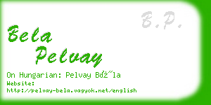 bela pelvay business card